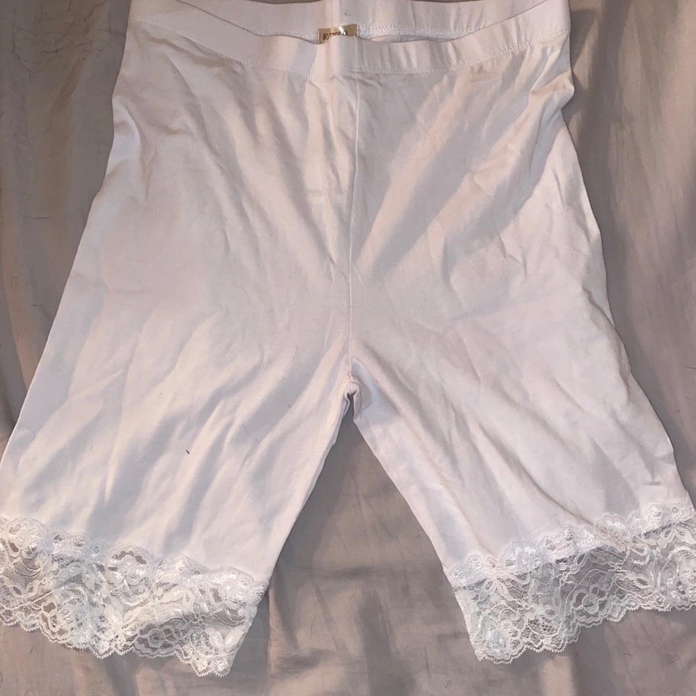 White biker shorts